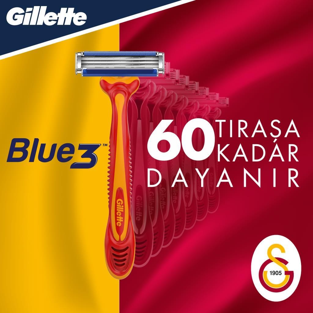 Gillette Blue 3 Tıraş Bıçağı 6'lı - Galatasaray Özel Seri