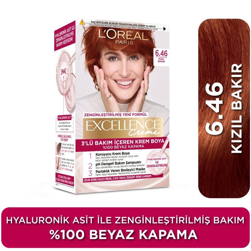 Loreal Paris Excellence Creme Saç Boyası 6.46 Kızıl Bakır