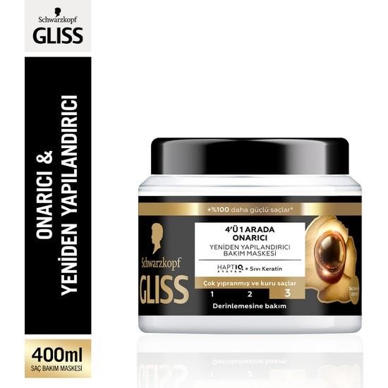 Gliss 4'ü 1 Arada Onarıcı & Yeniden Yapılandırıcı Saç Bakım Maskesi 400 ml