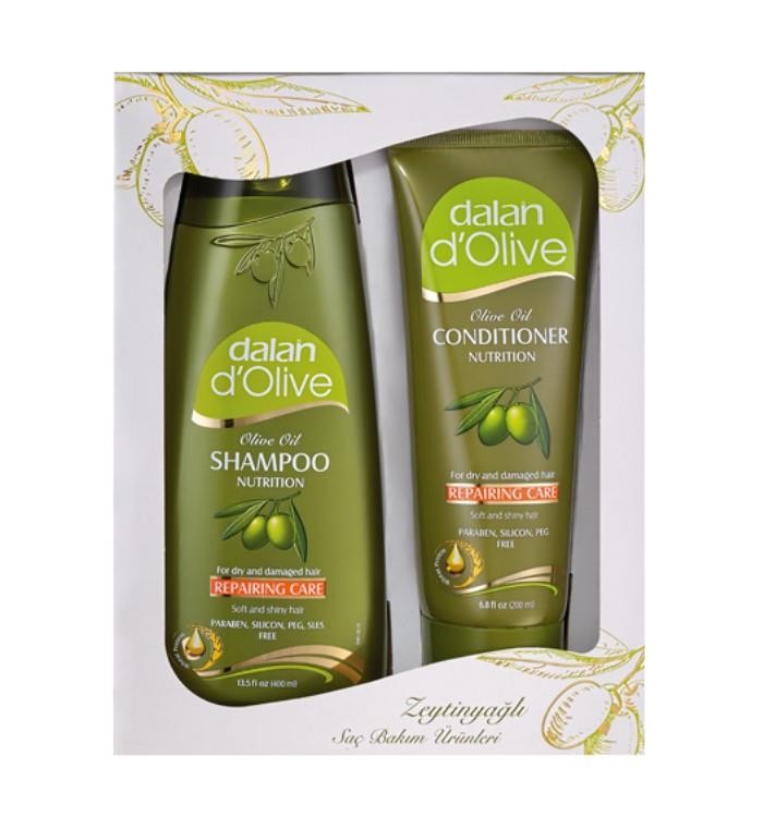Dalan D'Olive Zeytinyağlı Onarıcı Bakım Besleyici Şampuan 400ml + Saç Kremi 200ml Set