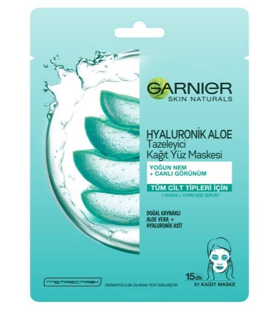 Garnier Hyaluronik Aloe Temizleyici Kağıt Yüz Maskesi