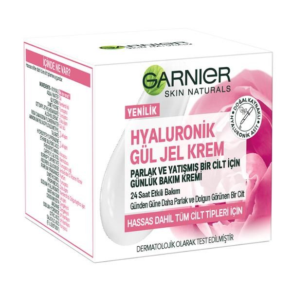 Garnier Hyaluronik Gül Jel Krem Parlak ve Yatışmış Bir Cilt için Günlük Bakım Kremi 50 ml