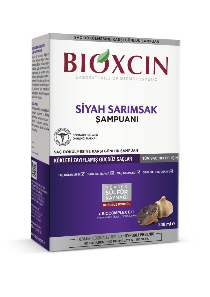 Bioxcin Saç Dökülmesine Karşı Siyah Sarımsak Şampuanı 300 ml