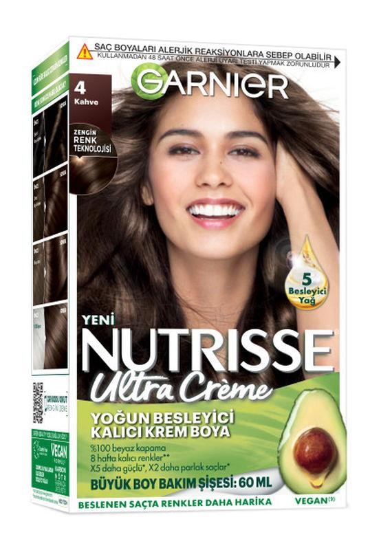 Garnier Nutrisse Yoğun Besleyici Kalıcı Krem Saç Boyası - 4.0 Kahve