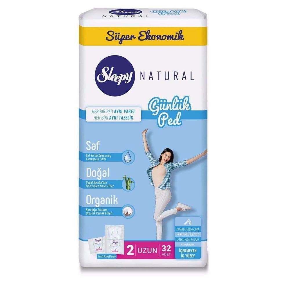 Sleepy Natural 2 Boy Uzun 32'li Süper Ekonomik Günlük Ped