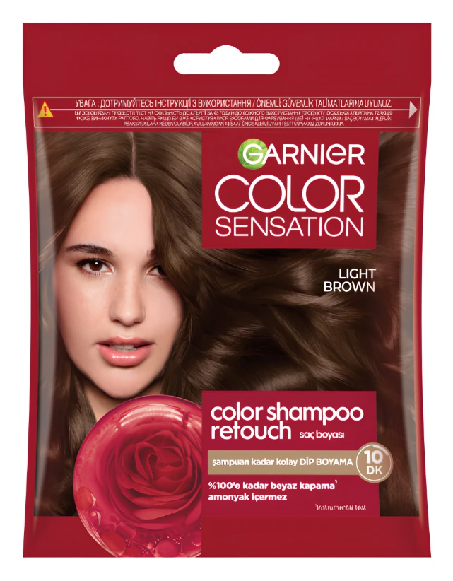 Garnier Color Shampoo Retouch Şampuan Kolaylığında Dip Boyası Light Brown 5.0