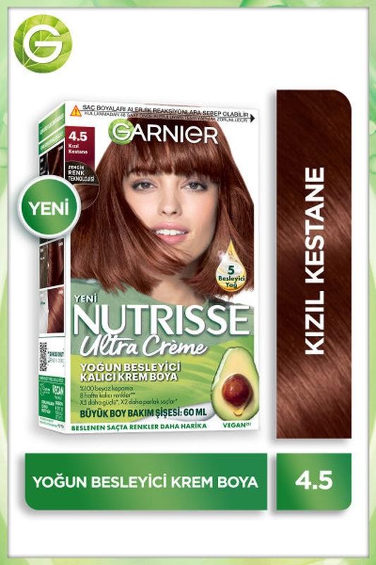 Garnier Nutrisse Yoğun Besleyici Kalıcı Krem Saç Boyası - 4.5 Kızıl Kestane