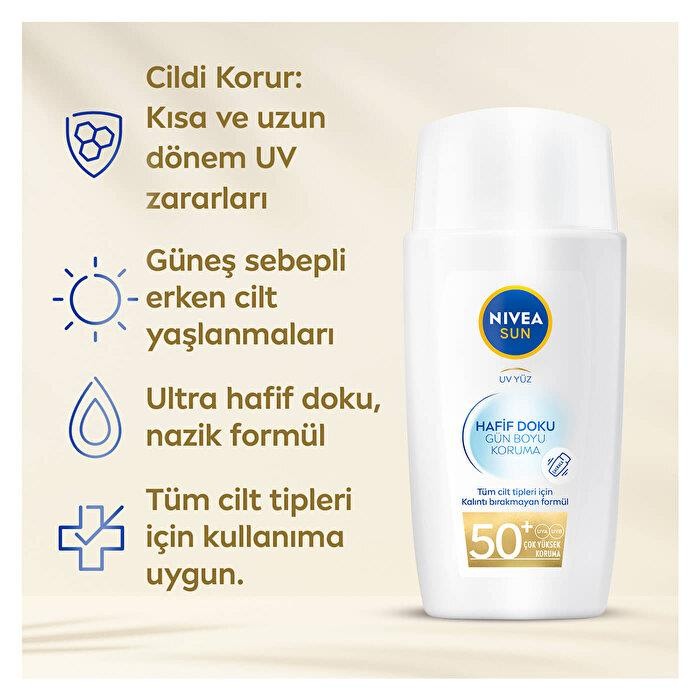 Nivea Sun Hafif Dokulu Güneş Koruyucu Yüz Kremi Spf50+ 40 ml 