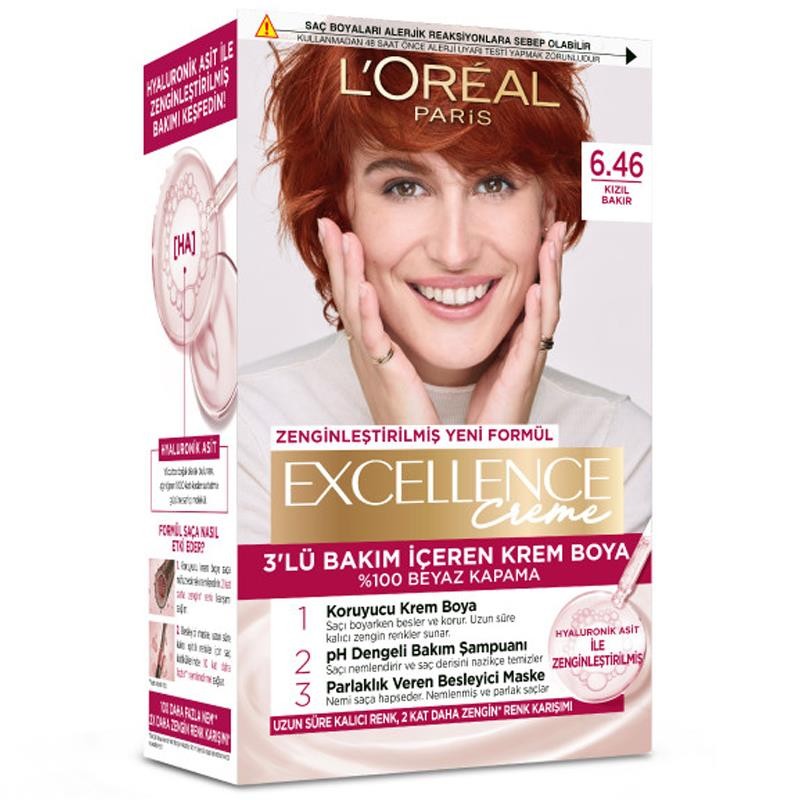 Loreal Paris Excellence Creme Saç Boyası 6.46 Kızıl Bakır