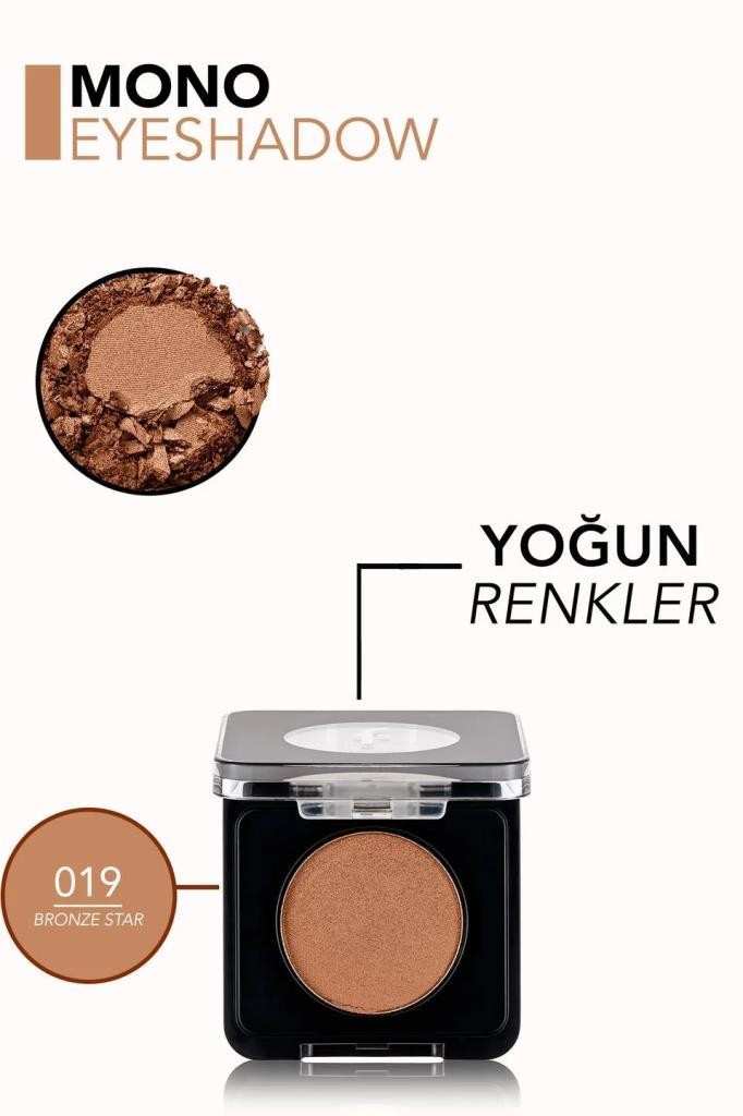 Flormar Mono Yüksek Pigmentli & Doğal Işıltılı Kompakt Göz Farı - 019 Bronze Star 