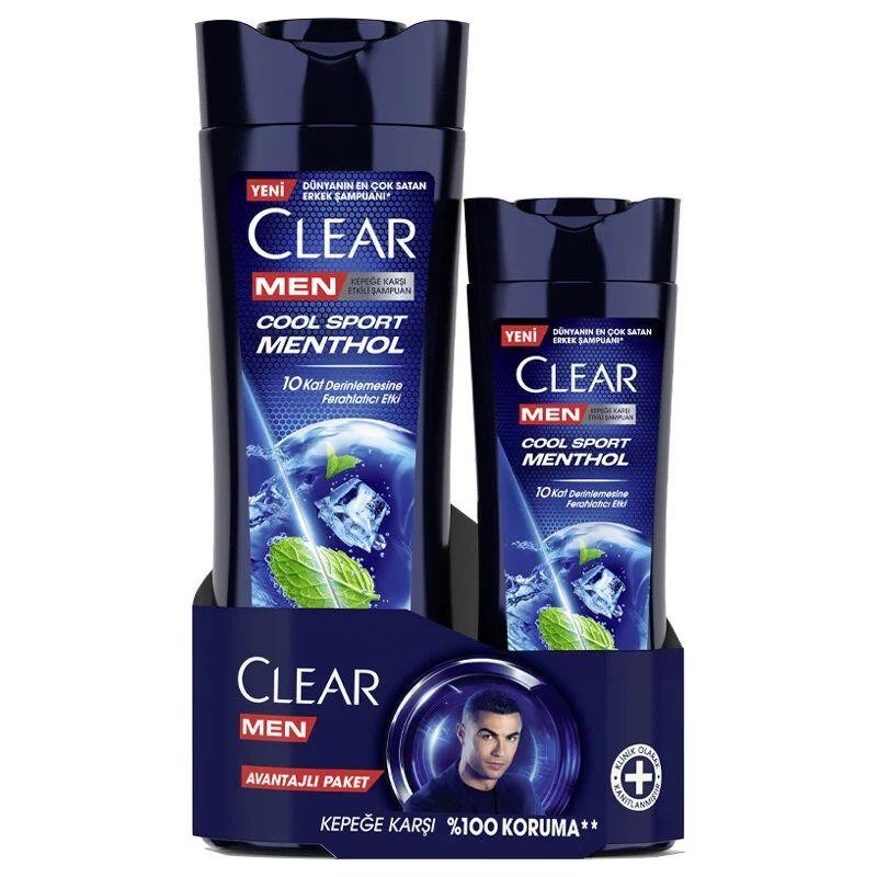 Clear Men Kepeğe Karşı Etkili Şampuan Cool Sport Menthol 350 ml + 180 ml 