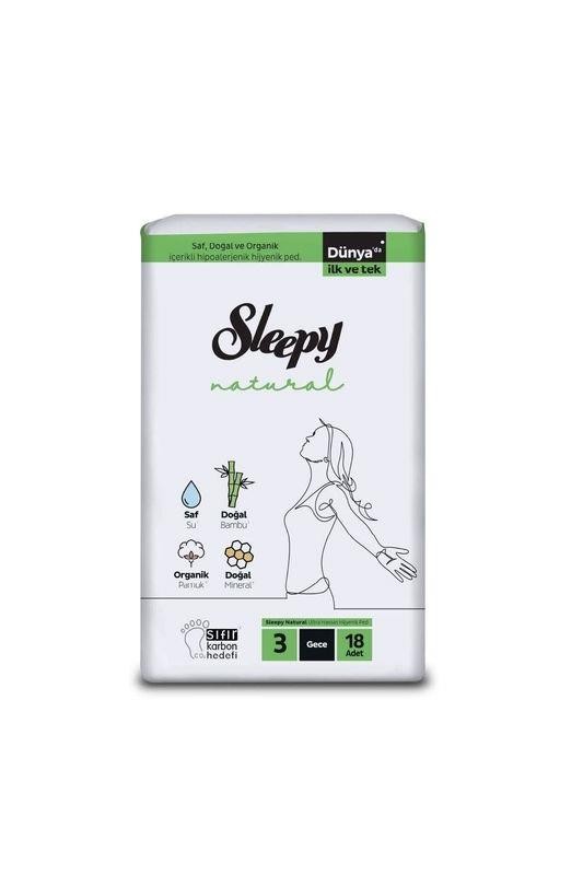 Sleepy Natural Ultra Hassas Hijyenik Ped Gece 18'li