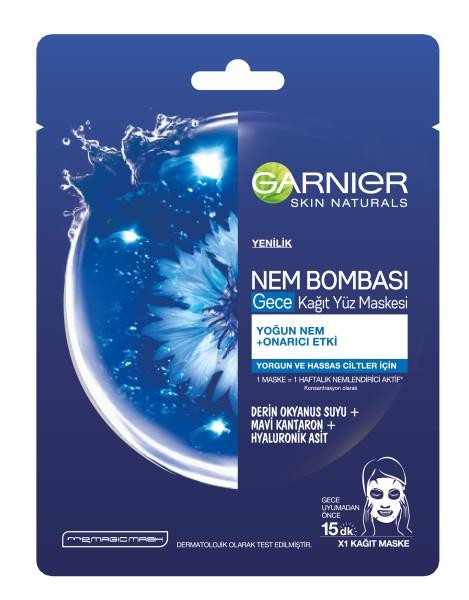 Garnier Nem Bombası Gece Kağıt Yüz Maskesi
