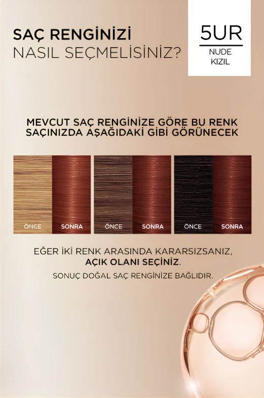 L’Oréal Paris Excellence Creme Nude Renkler Saç Boyası – 5UR Nude Kızıl