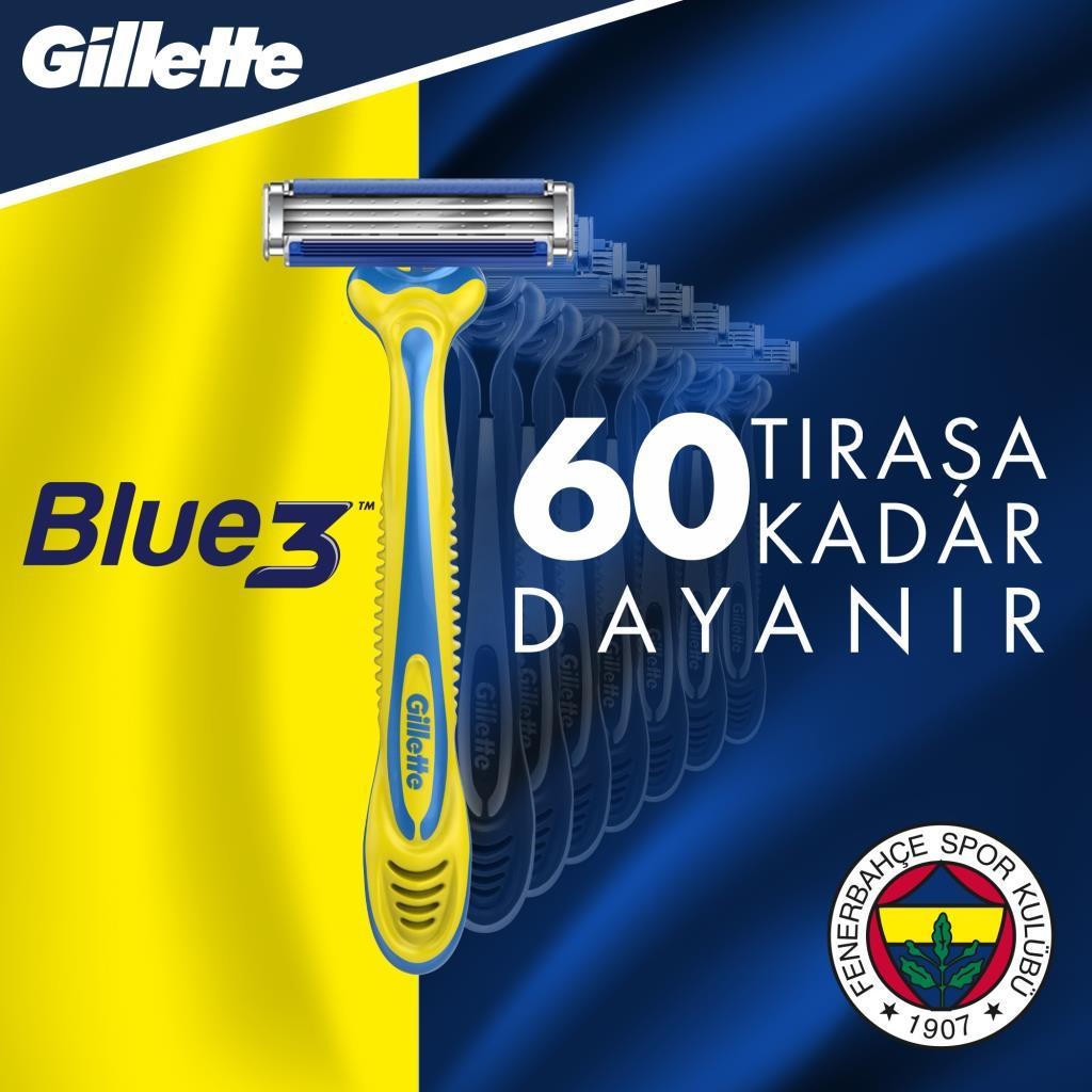 Gillette Blue 3 Tıraş Bıçağı 6'lı - Fenerbahçe Özel Seri