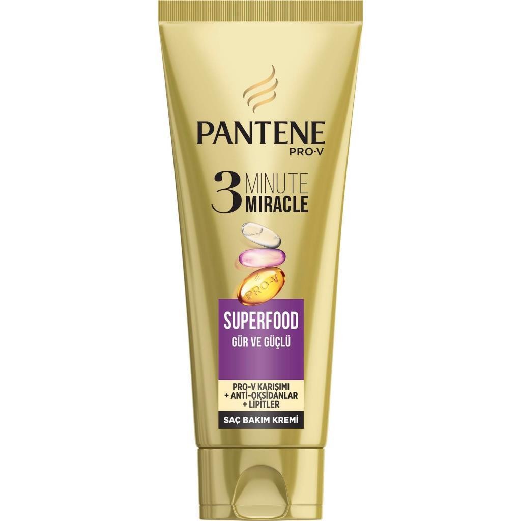 Pantene Pro-V 3 Minute Miracle Superfood Gür ve Güçlü Saç Bakım Kremi 200 ml