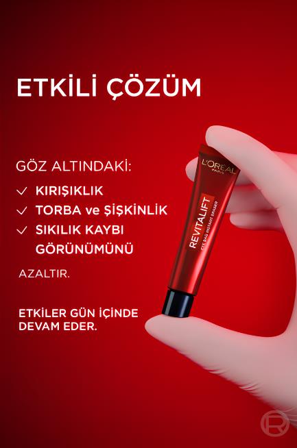 L'Oréal Paris Revitalift Lazer Eyebag Instant Eraser Göz Altı Torba Görünümüne Karşı Etkili Göz Kremi 15ml