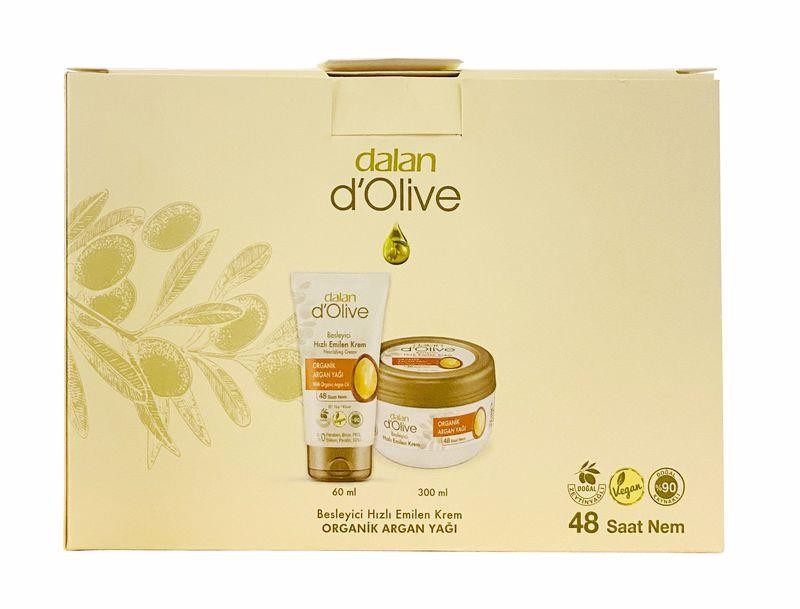 Dalan D'Olive Besleyici Hızlı Emilen Organik Argan Yağı Krem 360 ml + 60 ml