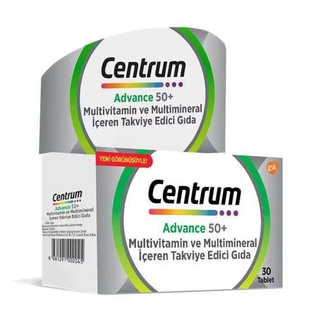 Centrum Advance 50+ Multivitamin ve Multimineral İçeren Takviye Edici Gıda  30 Tablet
