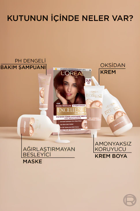 L’Oréal Paris Excellence Creme Nude Renkler Saç Boyası – 5UR Nude Kızıl