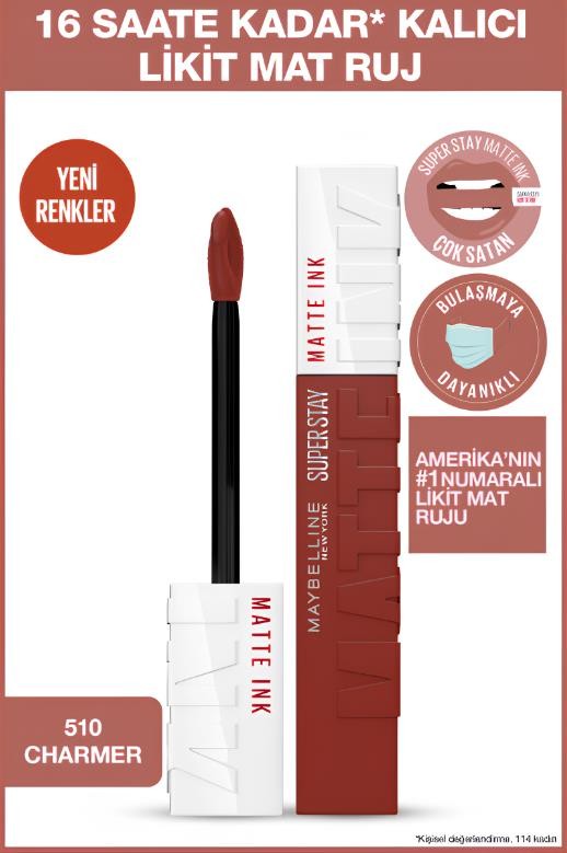 Maybelline New York Super Stay Matte Ink Likit Mat Ruj - 510 Charmer