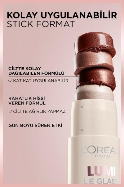  L'Oréal Paris Lumi Glass Islak Bitişli Stick Aydınlatıcı - 620 Glassy Pink Ballet