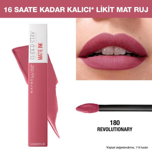 Maybelline New York Super Stay Matte Ink Likit Mat Ruj - 180 Revolutionary - Pembe