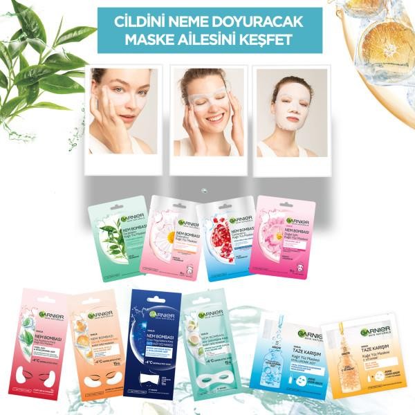 Garnier Nem Bombası Günün Yorgunluklarına Karşı Gece Kağıt Göz Maskesi