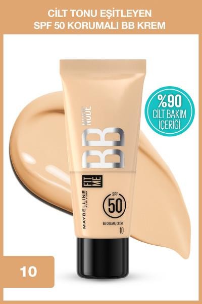 Maybelline Fİt Me BB Cream SPF50+ Renkli Nemlendiric No: 10