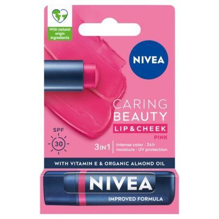 Nivea Caring Beauty Lip&Cheek - Pembe 