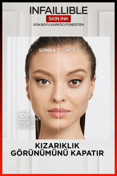 L'Oréal Paris Skin Ink Gün Boyu Kapatıcı Fondöten - Sıcak Alt Ton 100