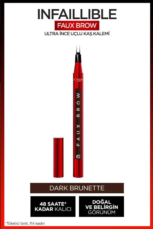 L'Oréal Paris Infaillible Faux Brow Ultra İnce Uçlu Kaş Kalemi - Dark Brunette