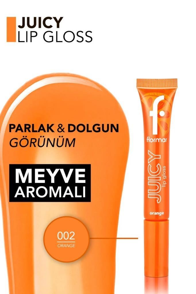 Flormar Juicy Renk Veren Meyve Aromalı Nemlendirici Dudak Parlatıcısı - 002 Orange