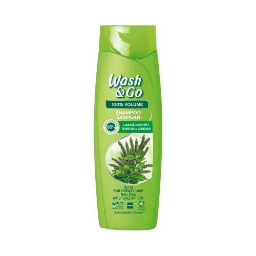 Wash & Go Bitki Özlü Yağlı Saçlar İçin Şampuan 360 ml 