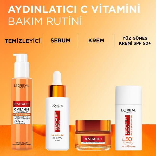 Loreal Paris Revitalift Clinical Aydınlatıcı & Gözenek Pürüzsüzleştirici C Vitamini Krem 50 ml 