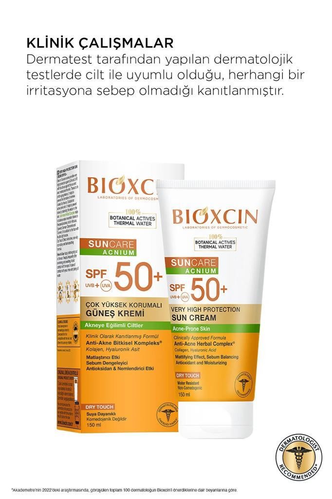 Bioxcin Sun Care SPF50 Akneye Eğilimli Ciltler İçin Güneş Kremi 150 ml 