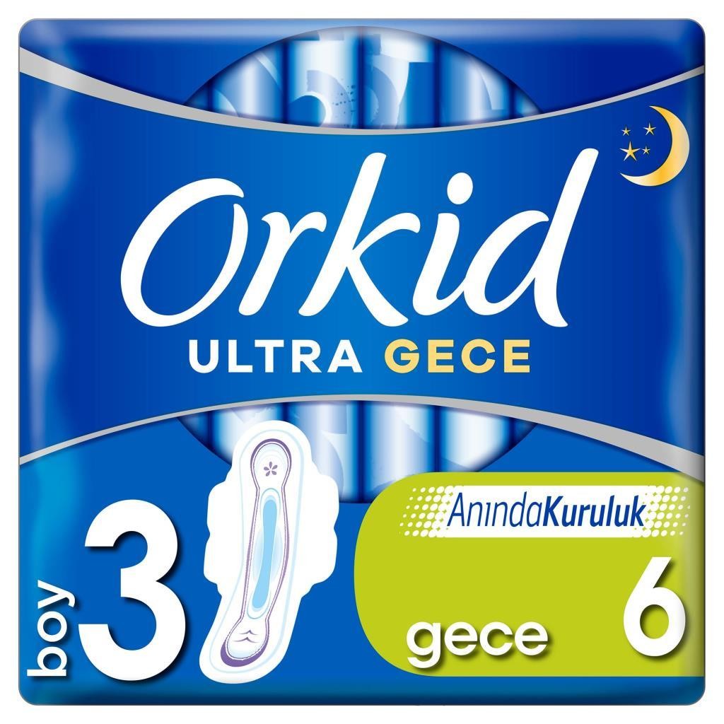 Orkid Ultra Gece 3 Boy Hijyenik Ped 6'lı