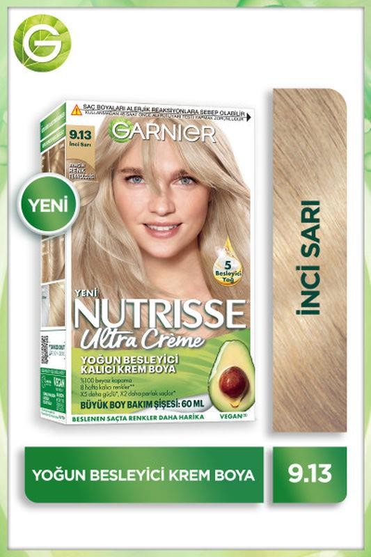 Garnier Nutrisse Yoğun Besleyici Kalıcı Krem Saç Boyası - 9.13 İnci Sarı