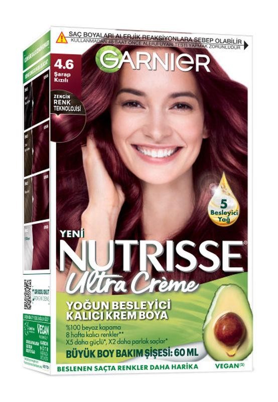 Garnier Nutrisse Yoğun Besleyici Kalıcı Krem Saç Boyası - 4.6 Şarap Kızılı