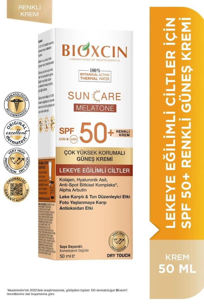 Bioxcin Sun Care Melatone SPF50 Lekeye Eğilimli Ciltler İçin Güneş Kremi 50 ml 