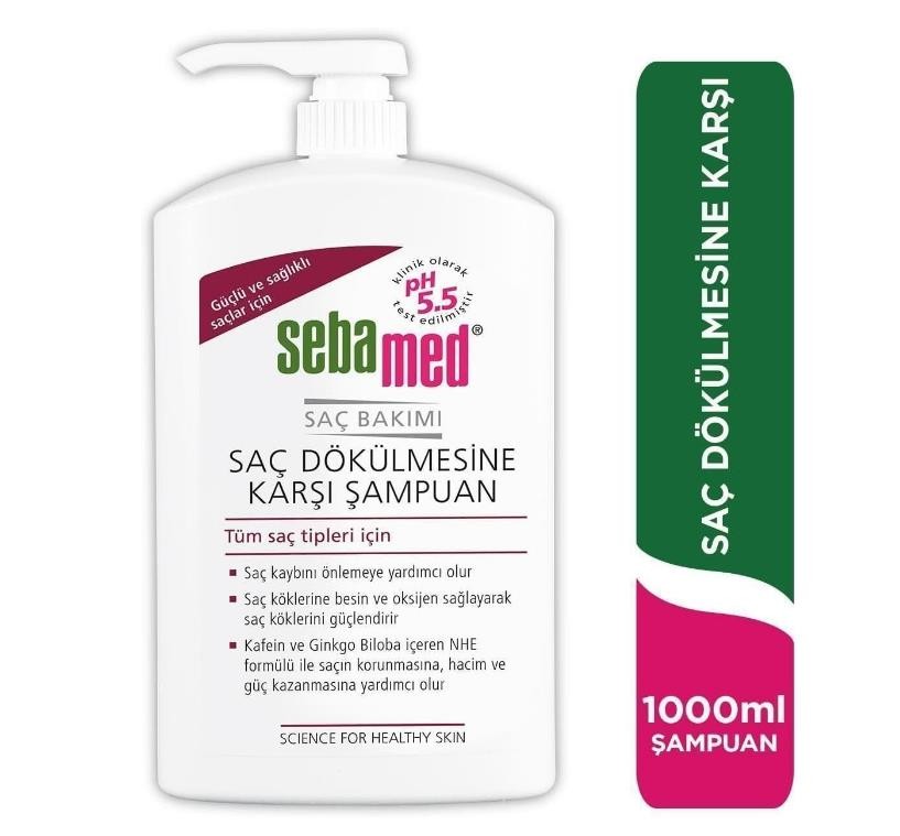 Sebamed Saç Dökülmesine Karşı Güçlendirici Etkili Kafein ve Ginkgo Biloba İçerikli Şampuan 1000 ml