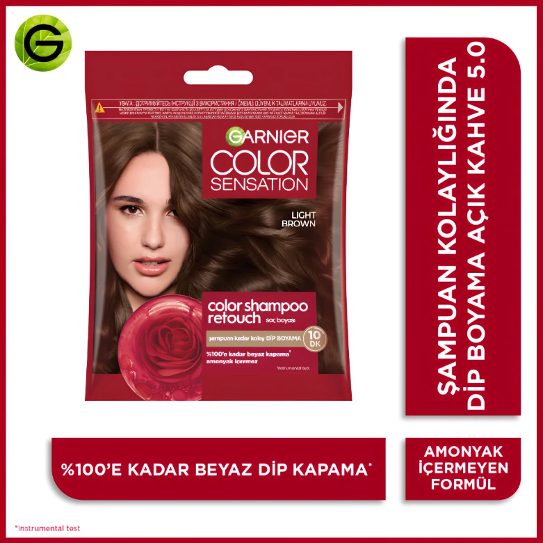 Garnier Color Shampoo Retouch Şampuan Kolaylığında Dip Boyası Light Brown 5.0
