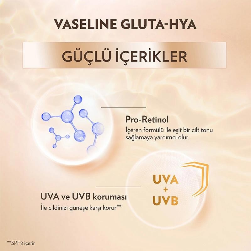 Vaseline Gluta-Hya Serum Etkili UV Vücut Losyonu 200 ml 