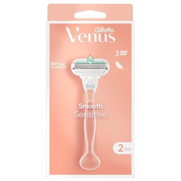 Gilette Venüs Smooth Sensitive Tıraş Makinesi + 2 Adet Yedek Başlık 