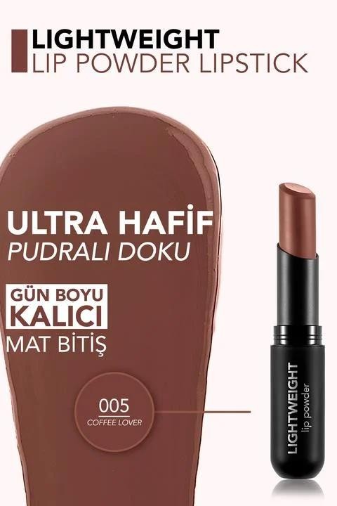 Flormar Lightweight Lip Powder Yüksek Pigmentli & Mat Bitişli Ultra Hafif Ruj - 005