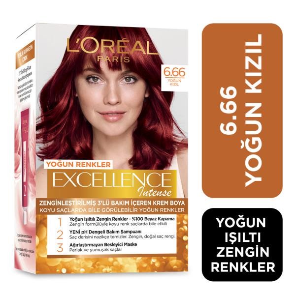 L’Oréal Paris Excellence Intense Saç Boyası - 6.66 Yoğun Kızıl