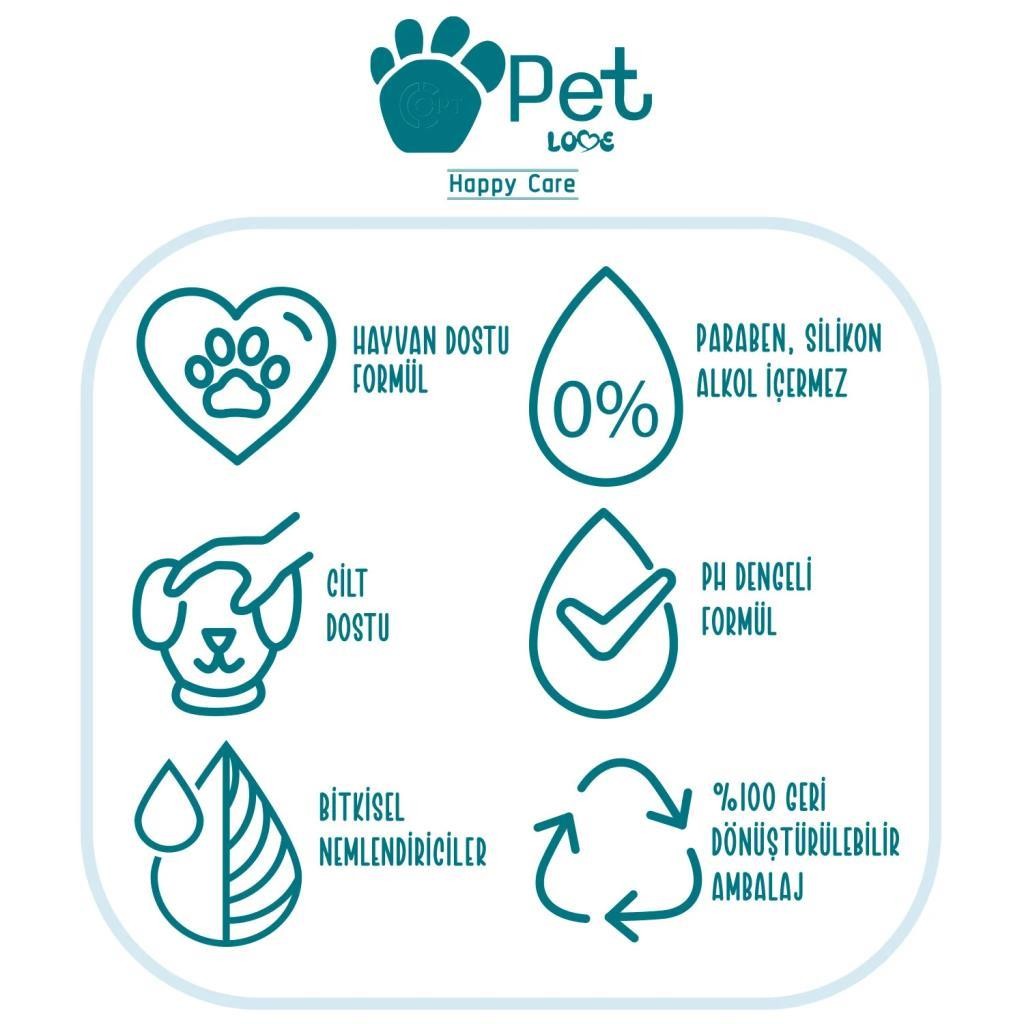 Pet Love Durulanmayan Köpük Şampuan Kurabiye & Vanilya 225 ml