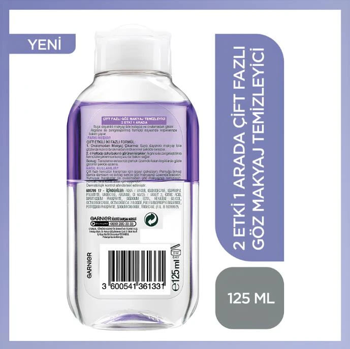 Garnier Çift Fazlı Göz Makyaj Temizleyicisi 2 Etki 1 Arada 125 ml