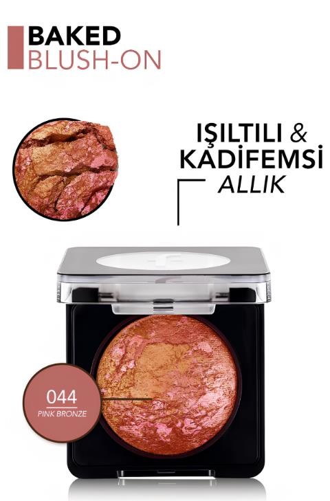 Flormar Işıltılı Fırınlanmış Allık - Baked Blush - On - 044 Pink Rose 