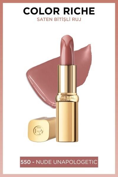 L'Oréal Paris Color Riche Saten Bitişli Ruj - 550 Nude Unapologetic